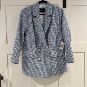 Eloquii Blue Tweed Blazer